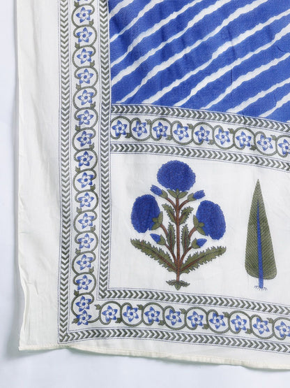 Ethnic Motifs Printed Angrakha Pure Cotton Kurta with Trousers & Dupatta