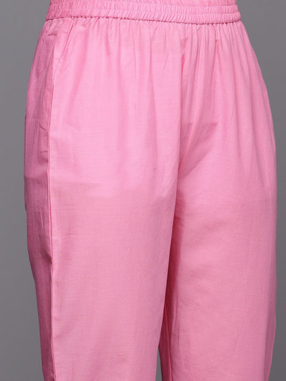 Dhiyona VA Women'sAngrakha Gotta Patti Pure Cotton Kurta With Trousers & With Dupatta