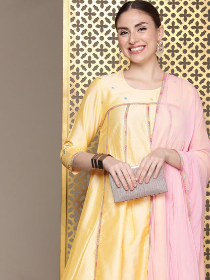 Dhiyona PD Women Jashn Empire Gotta Patti Kurta with Churidar & Dupatta