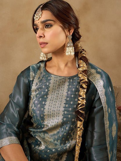 Dhiyona IE Women Ethnic Motifs Regular Kurta with Trousers & Dupatta