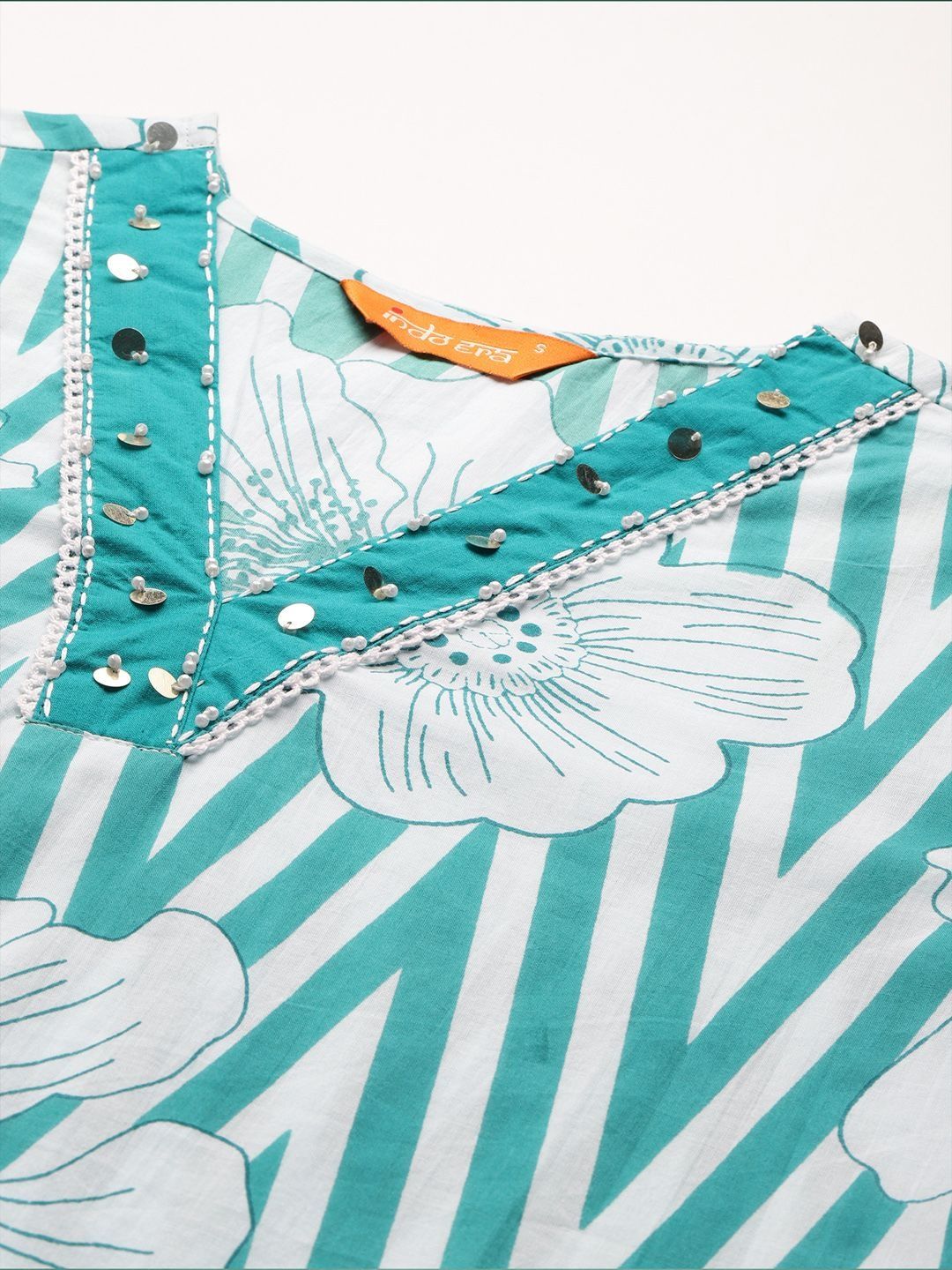 Women Floral Printed Regular Pure Cotton Kurta with Trousers