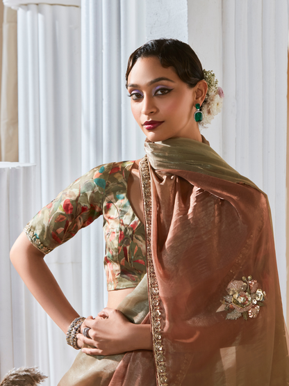 Dhiyona KM Women Olive Green Saree: Effortless Elegance For Every Occasion