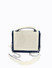 Dhiyona NR Navy Blue & White Embroidered Embroidered Box Clutch