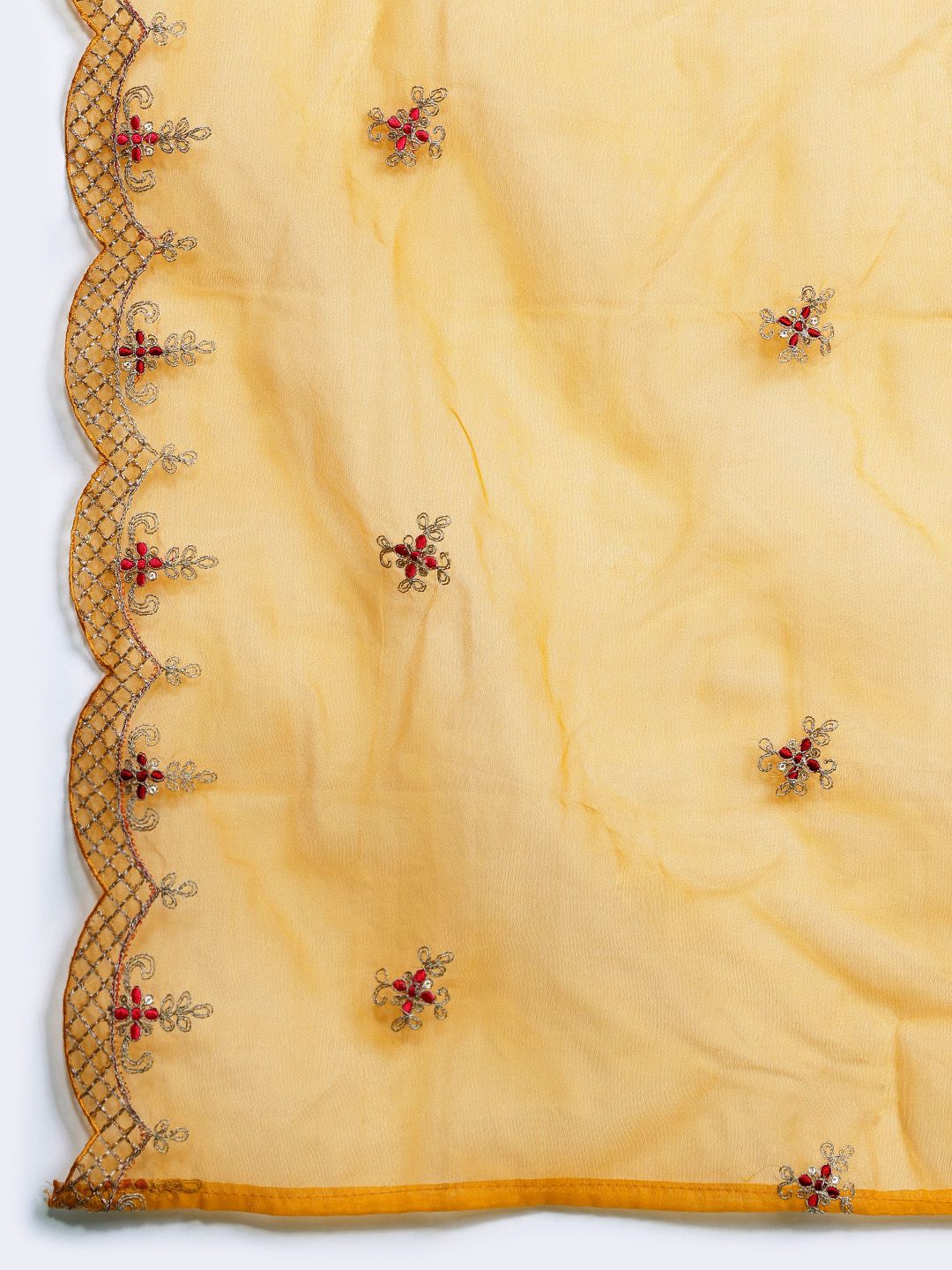 Women Ethnic Motifs Embroidered Gotta Patti Kurta with Trousers & Dupatta