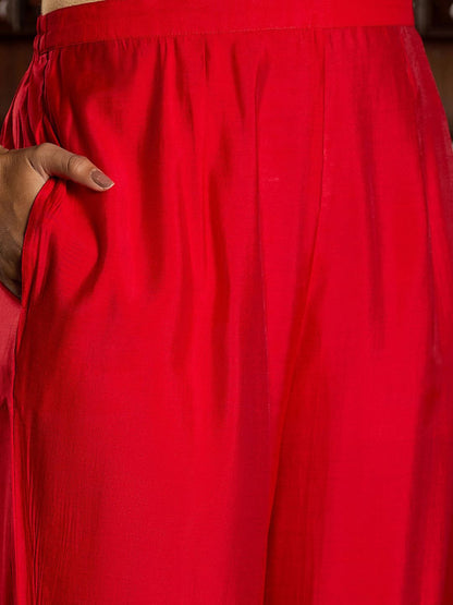 Dhiyona IE Ethnic Motifs Embroidered Sequined Straight Kurta With Trousers & Dupatta