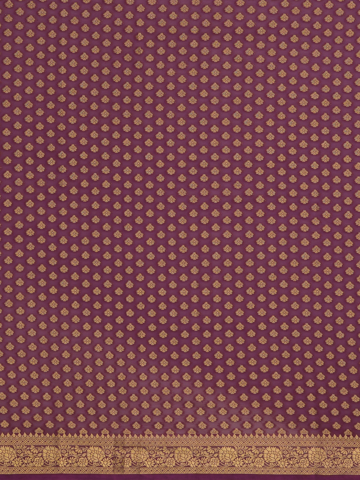 Women's Georgette Burgundy Woven Design Designer Saree With Blouse Piece