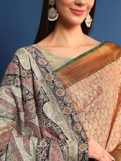 Dhiyona PA Ethnic Motifs Embroidered Woollen Shawl