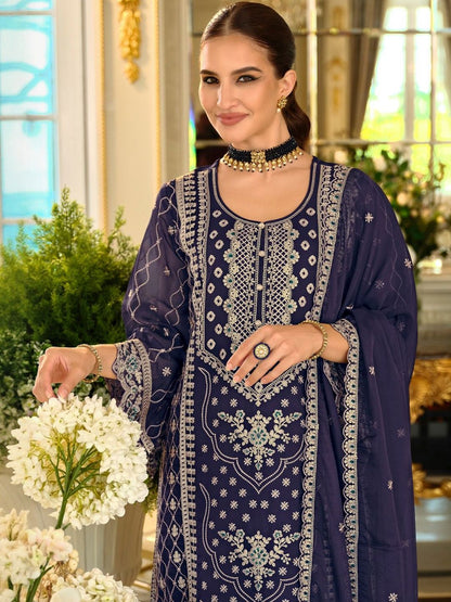 Women Ethnic Motifs Embroidered Regular Thread Work Kurta Set