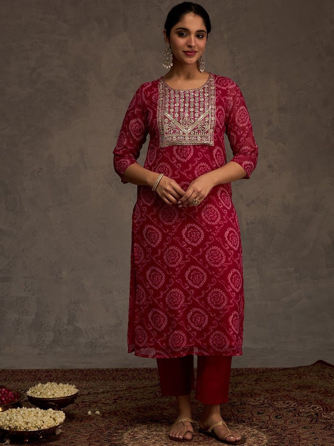 Women Ethnic Motifs Embroidered Kurta with Trousers & Dupatta