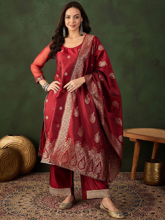 Dhiyona SN Women's Woven Design Kurta & Palazzo With Dupatta