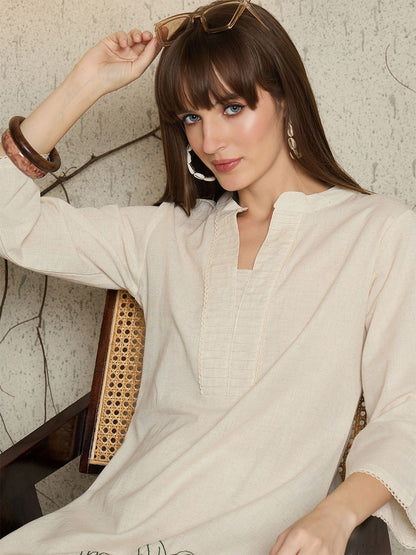 Women Ethnic Motifs Embroidered Pure Cotton Kurta with Palazzo