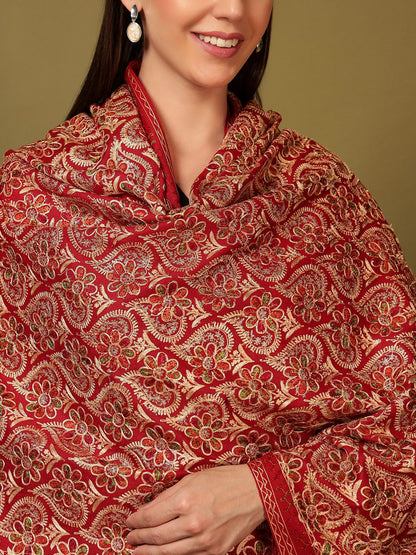Dhiyona PA Floral Embroidered Thread Work Shawl