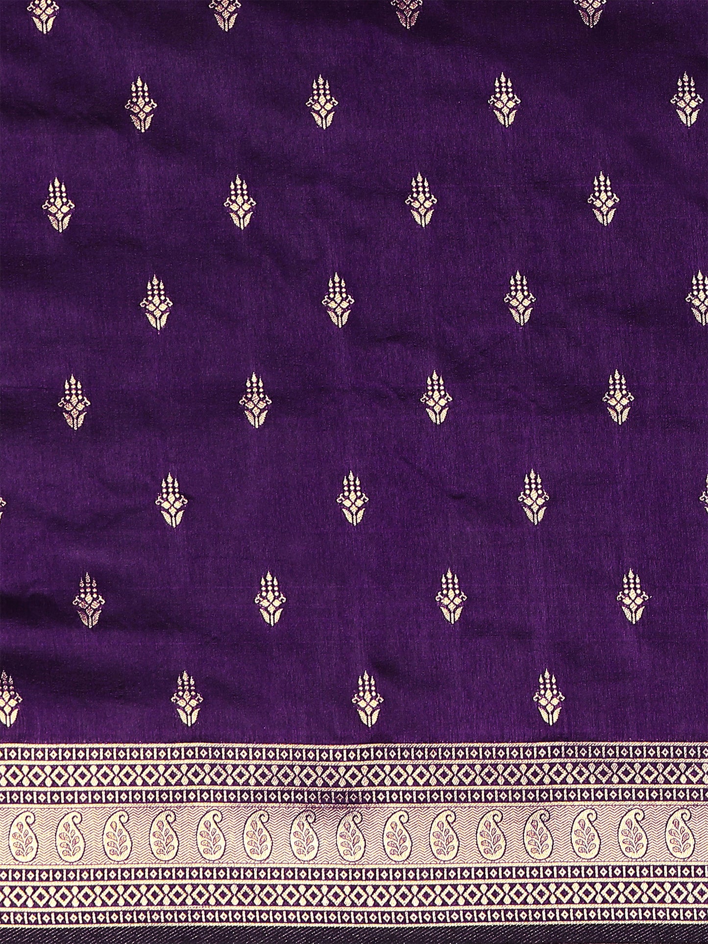 Women's Silk Blend Purple Woven Design Designer Saree With Blouse Piece