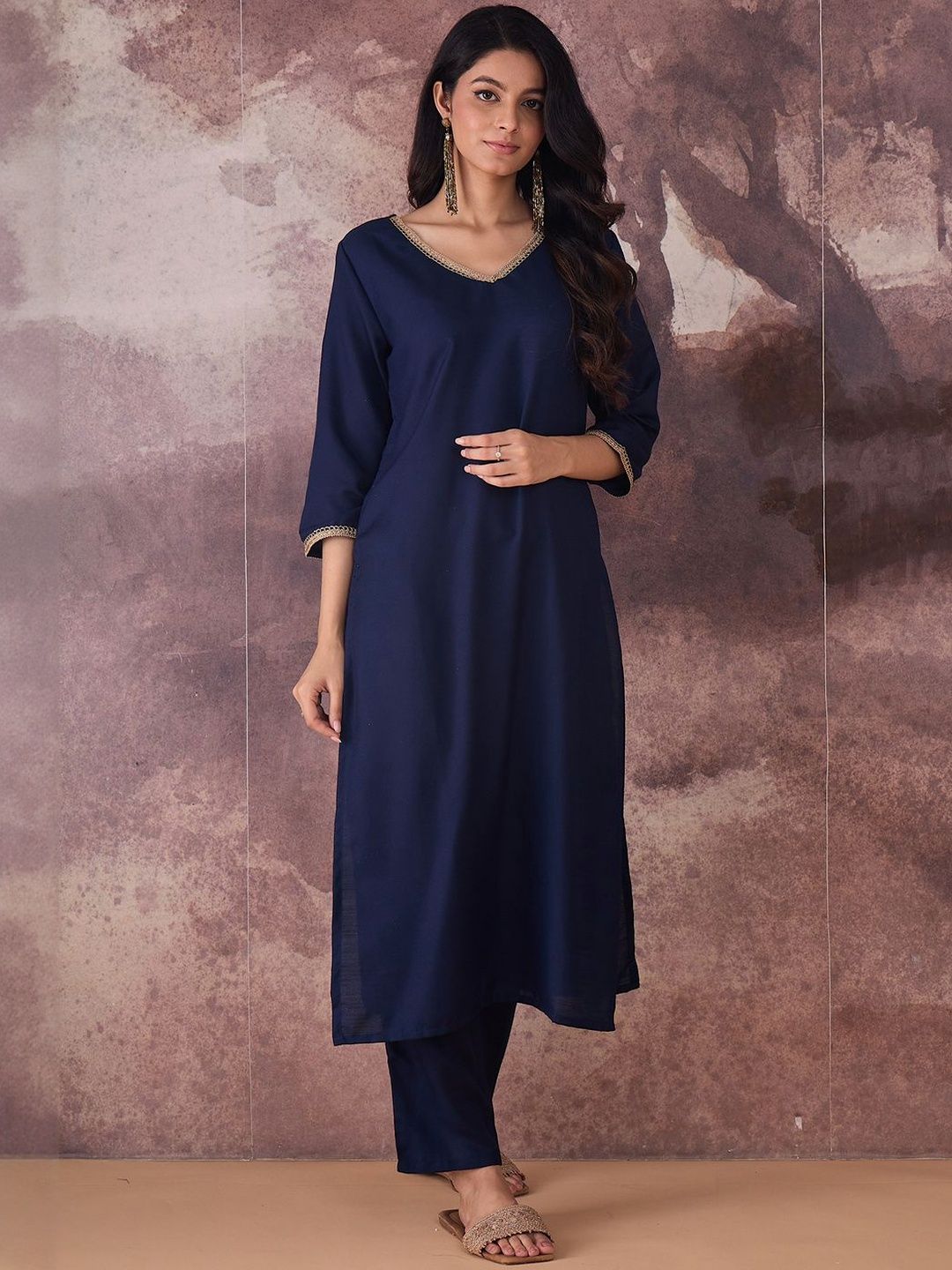 Dhiyona IE Regular Gotta Patti Kurta with Trousers