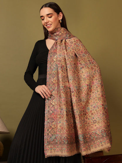Dhiyona PA Floral Woven Design Woolen Shawl