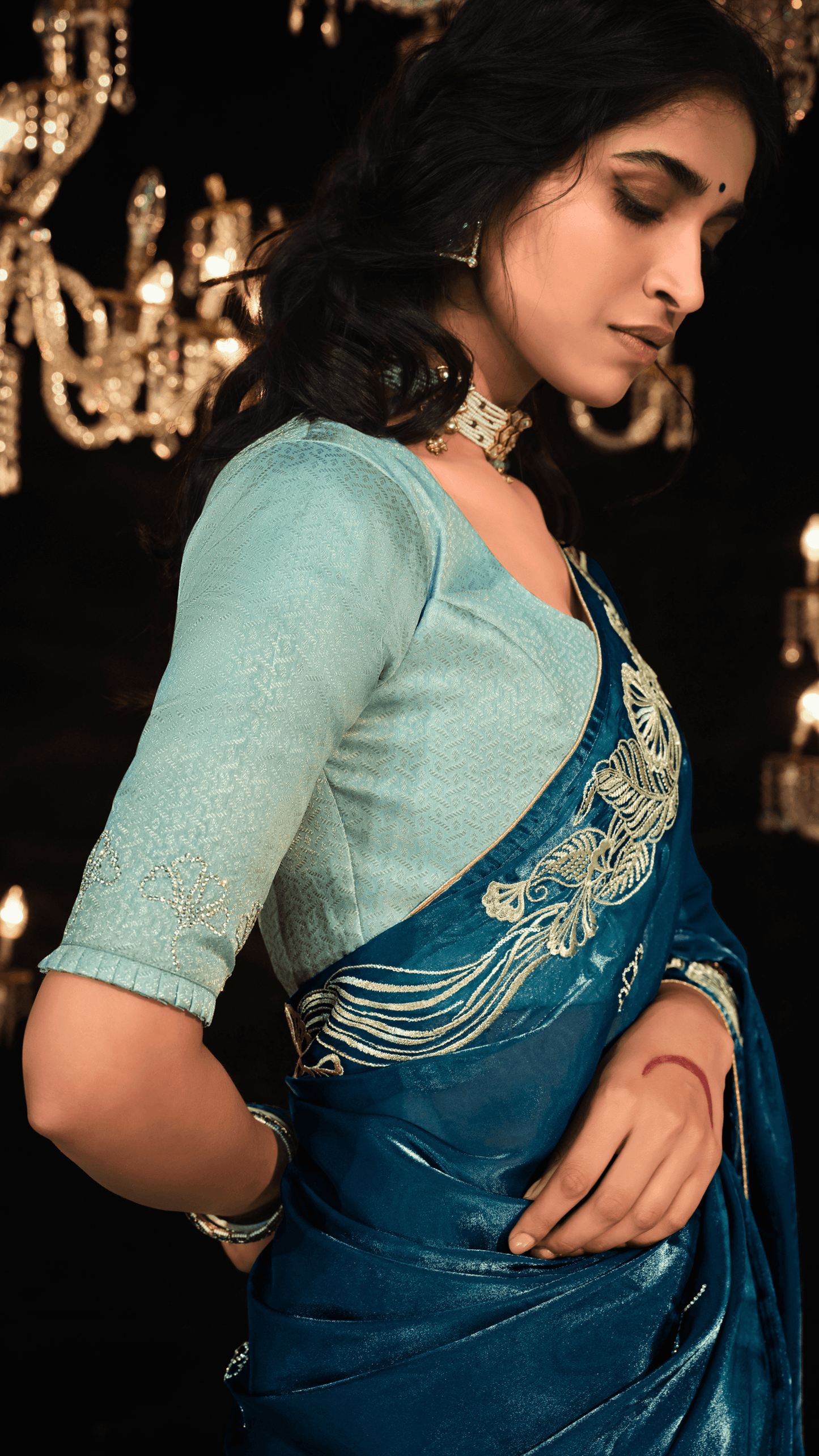 Dhiyona KM Women The Royal Spell- A Symphony In Blue And Silver
