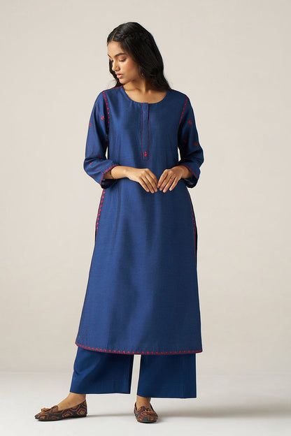 Women's Blue Silk Co-ord Set