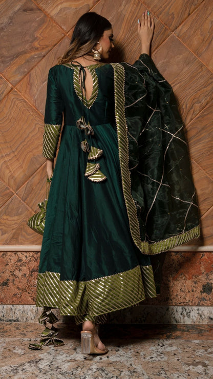 Jannat Dark Green Anarkali Set