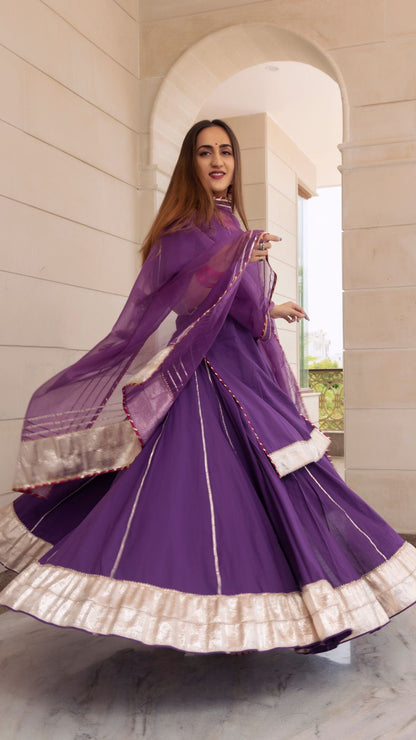 Falguni Purple Kurta Skirt Set