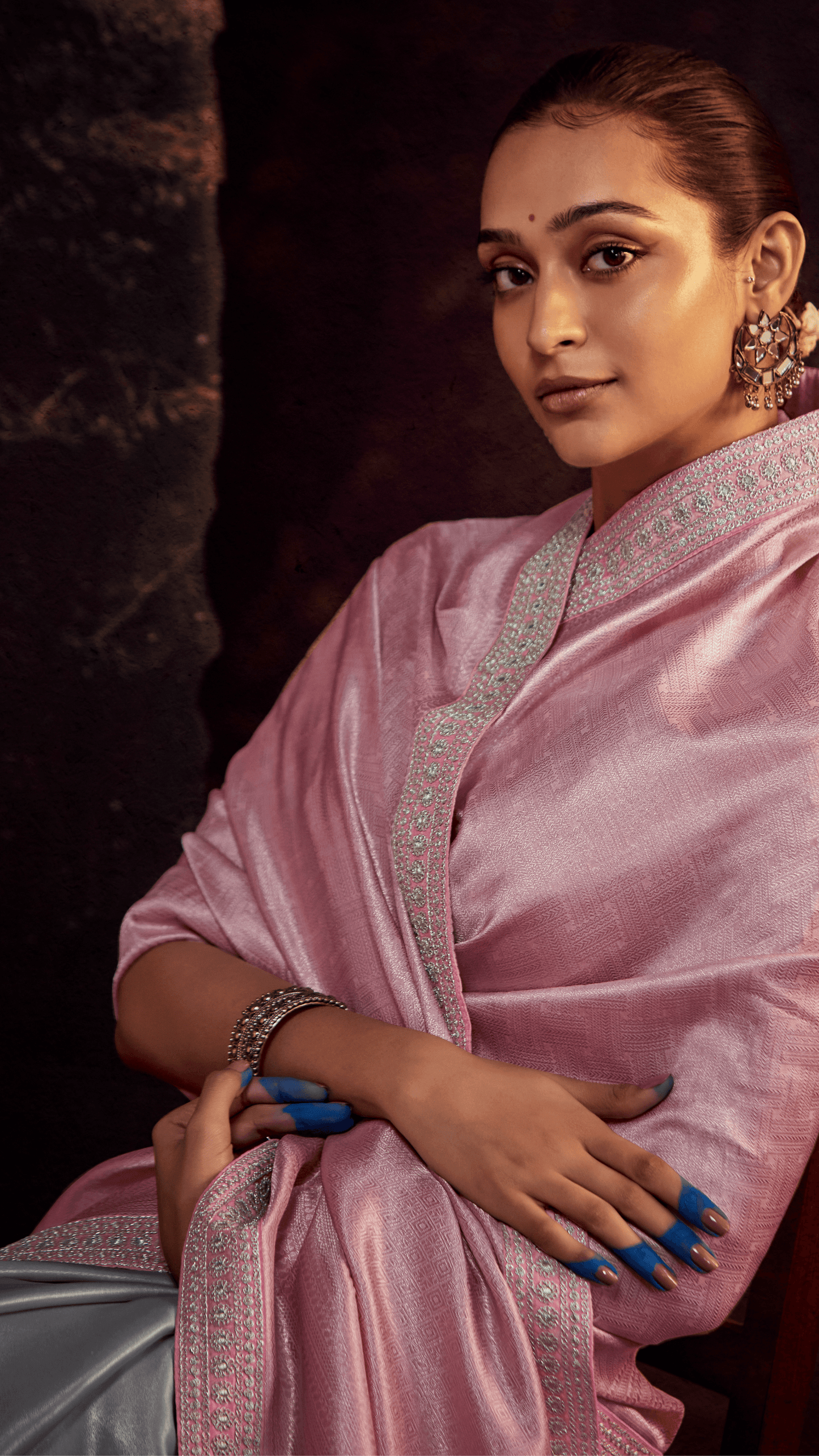 Dhiyona KM Women Twilight Elegance “ Pink & Gray Kanjivaram Silk Saree