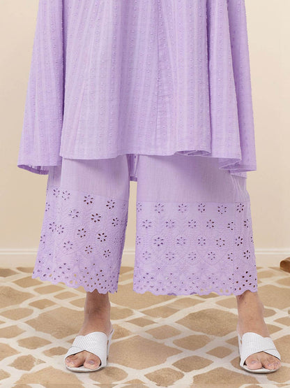 Dhiyona IS Women's Ethnic Motifs Embroidered Regular Pure Cotton Anarkali Kurta with Trousers