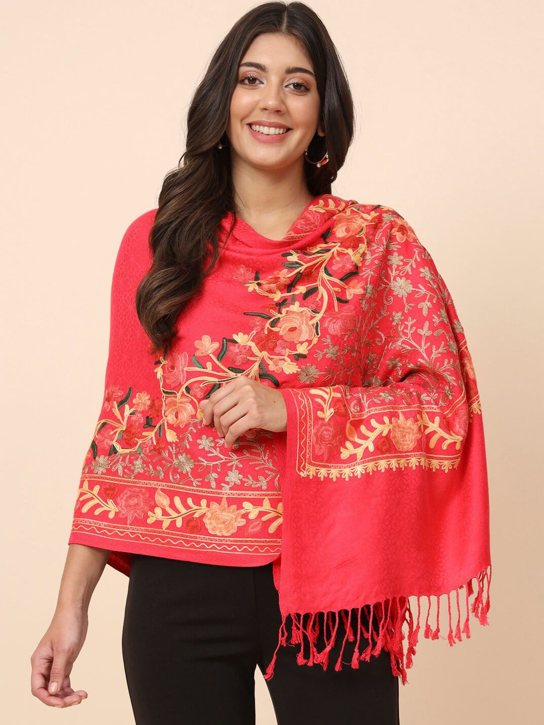 Dhiyona PA Floral Embroidered Shawl