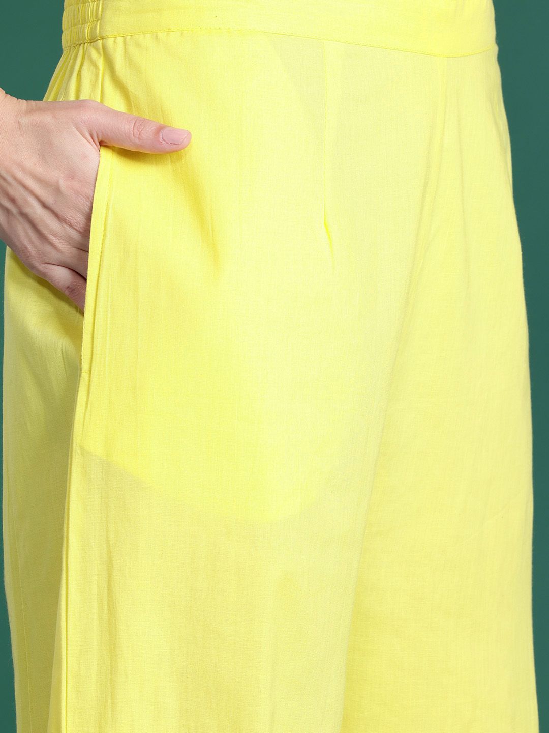 Dhiyona IE Ethnic Motifs Printed Beads & Stones Pure Cotton Kurta Set