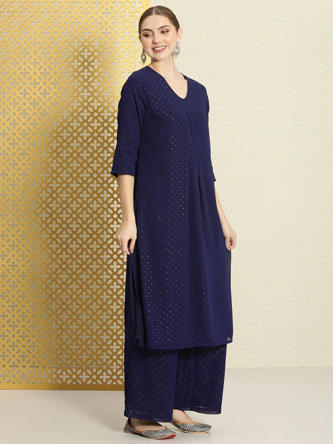 Dhiyona PD Women Women Self Design Regular Jashn Kurta With Palazzos & Dupatta