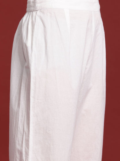 Floral Embroidered Thread Work Kurta with Trousers & With Dupatta