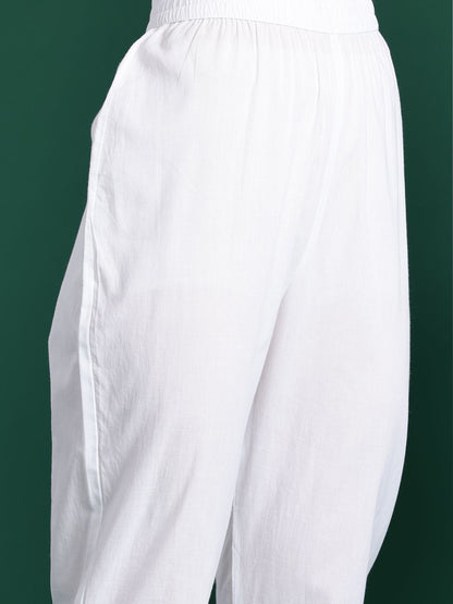 Floral Printed Pure Cotton Kurta with Trousers & Dupatta