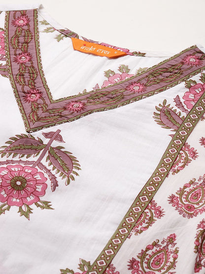 Women Ethnic Motifs Printed Regular Pure Cotton Kurta with Trousers