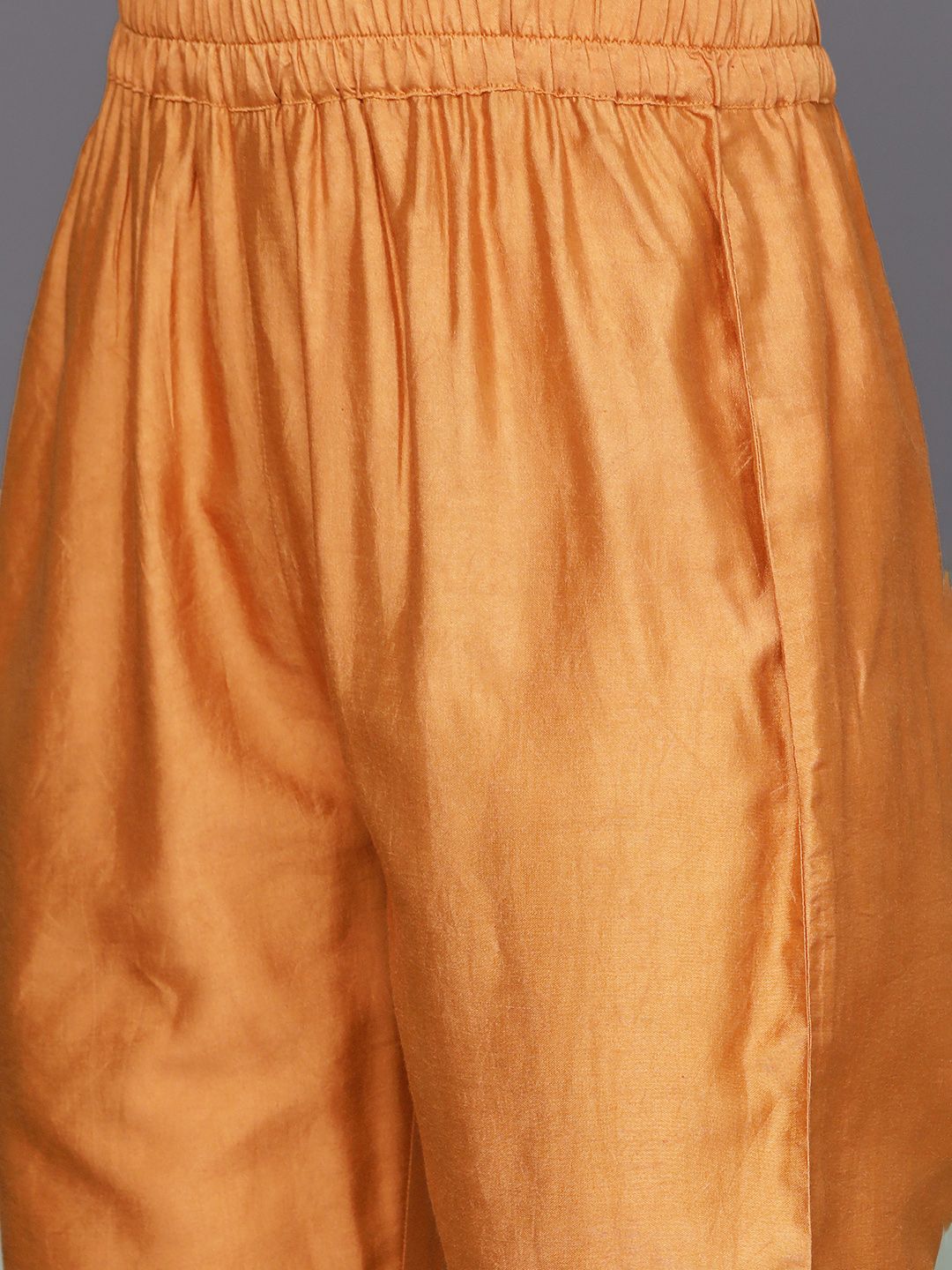 Dhiyona VA Women's Coral Printed Regular Chanderi Silk Kurta with Trousers & With Dupatta