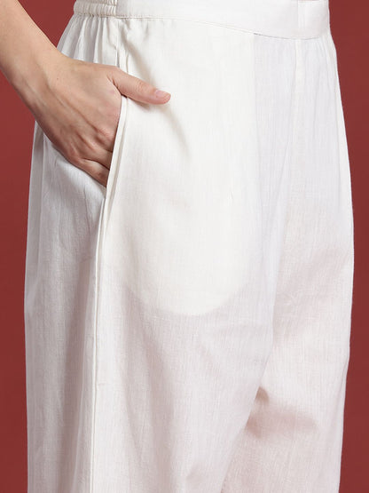 Dhiyona IE Floral Printed Pure Cotton Kurta with Trousers & With Dupatta