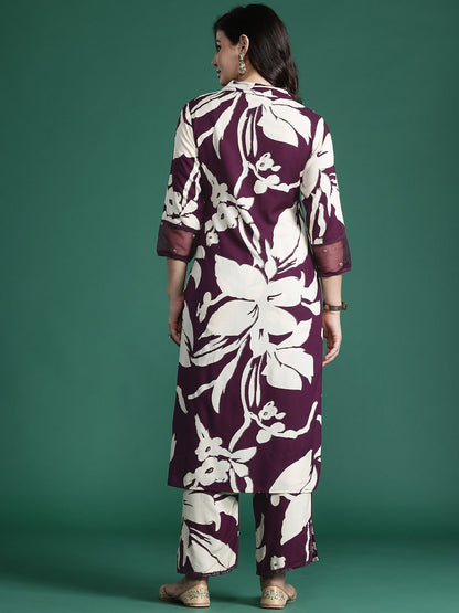 Dhiyona IE Floral Printed Kurta with Salwar with Sequinned Detail
