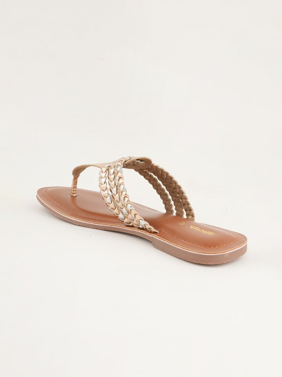 Dhiyona AK Women Woven Design T-Strap Flats