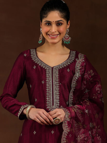 Dhiyona LB Women's Women Ethnic Motifs Embroidered Regular Kurta with Trousers & With Dupatta