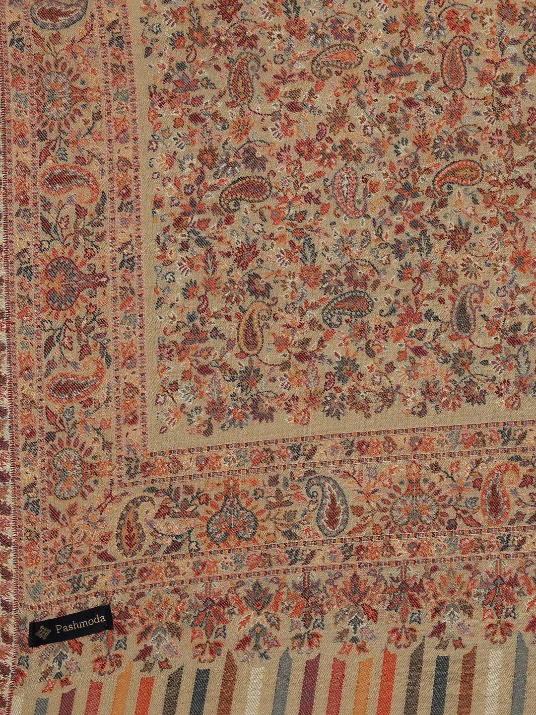 Dhiyona PA Women Beige Kaani Woven Design Shawl