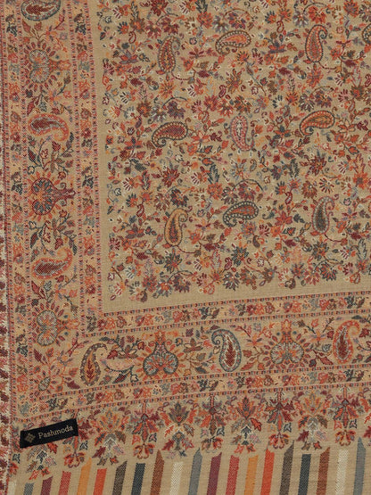 Dhiyona PA Women Beige Kaani Woven Design Shawl