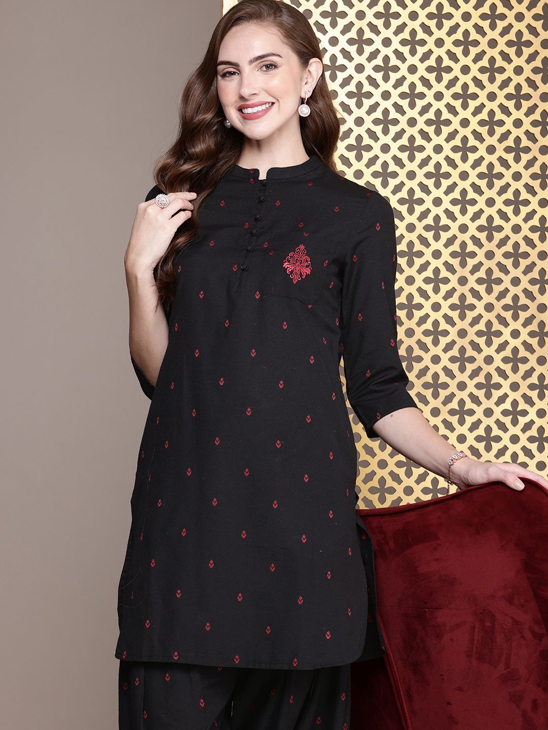 Dhiyona PD Women Women Woven design Regular Jashn Kurta with Patiala