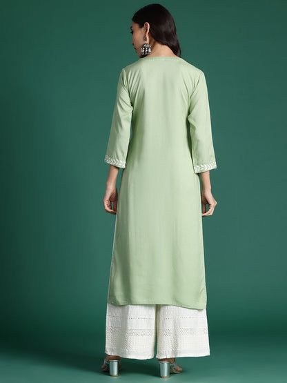 Dhiyona IE Ethnic Motifs Embroidered Thread Work Kurta