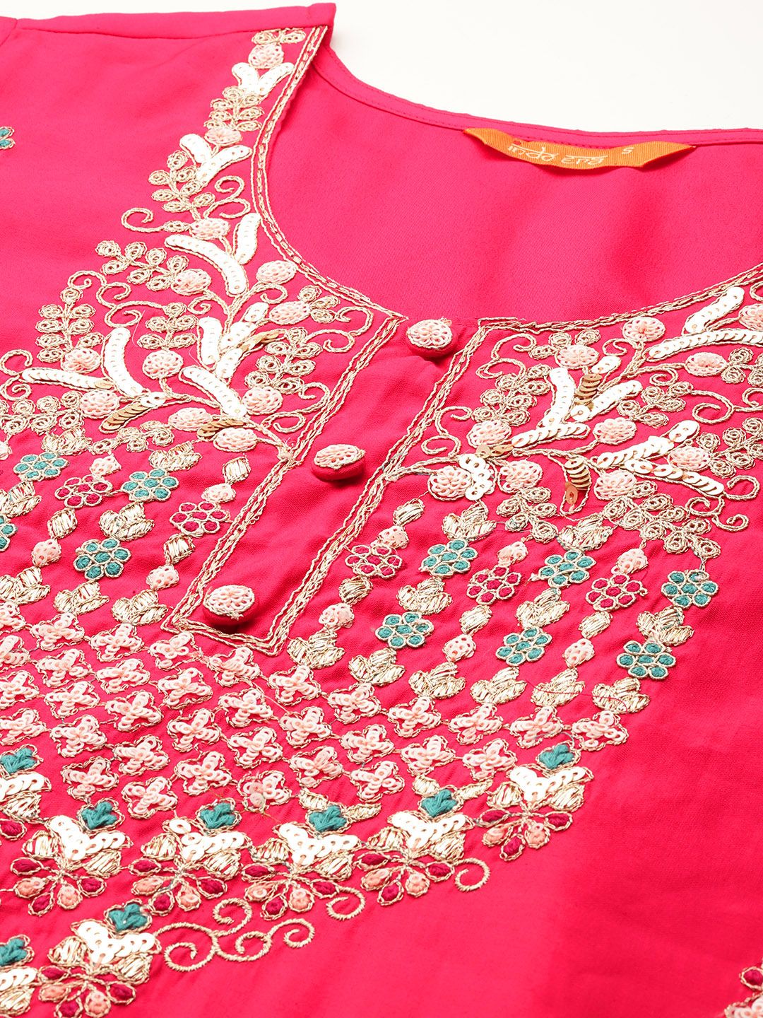 Ethnic Motifs Embroidered Sequinned Kurta With Trousers & Dupatta