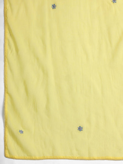 Dhiyona IE Floral Embroidered Thread Work Pure Cotton Kurta with Trousers & With Dupatta