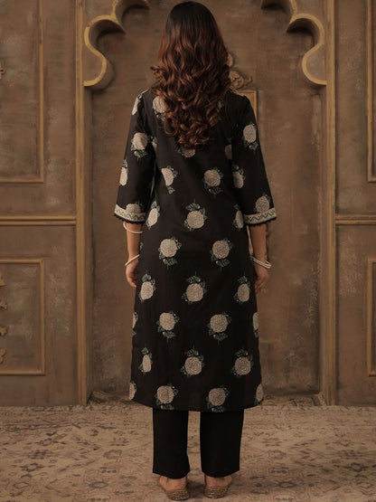 Women Floral Printed Regular Pure Cotton Kurta with Trousers & With Dupatta