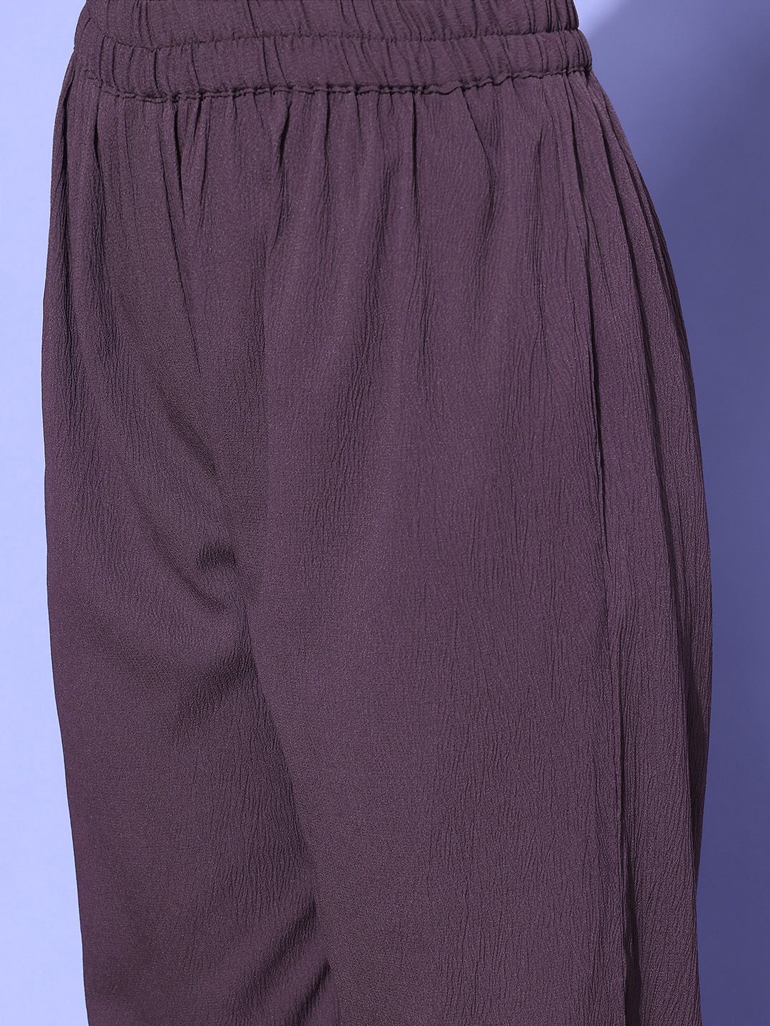Dhiyona VA Women's Panelled Silk Crepe Kurta with Trousers & With Dupatta