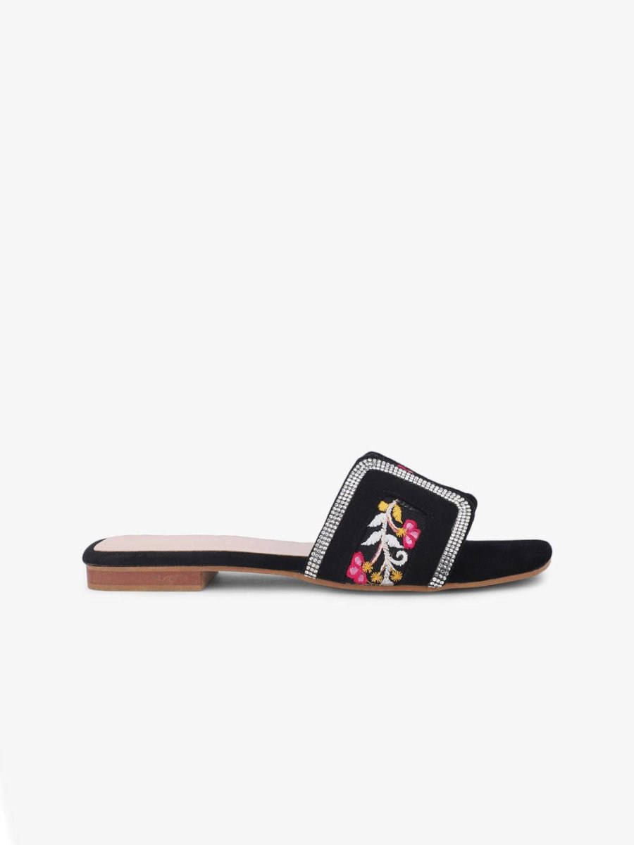 Dhiyona AK Embellished Open Toe Flats