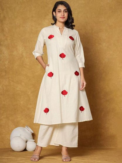 Women Floral Printed Regular Pure Cotton Kurta with Palazzos