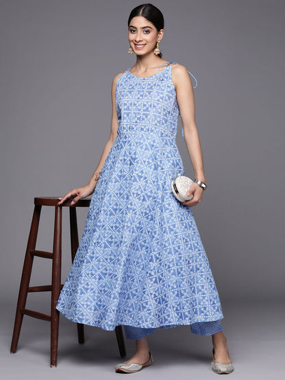 Dhiyona VA Women'sBandhani Printed Pure Cotton Kurta With Trousers