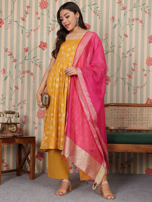Dhiyona OD  Women Floral Printed Regular Kurta with Palazzos & With Dupatta
