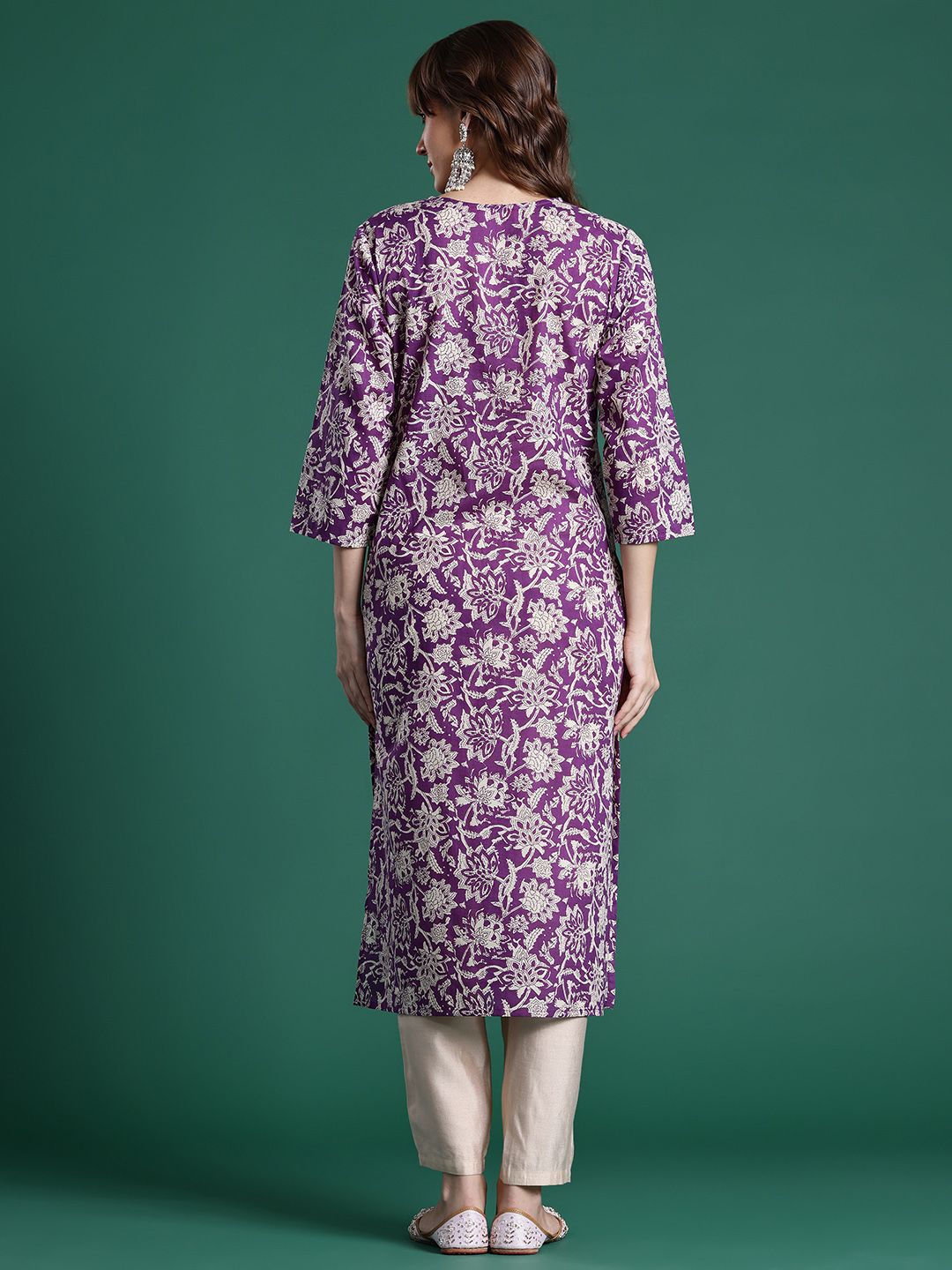 Dhiyona IE Floral Printed Pure Cotton Kurta