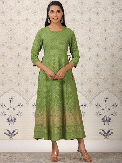Dhiyona OD  Ethnic Motif Printed Pure Cotton A-Line Kurta